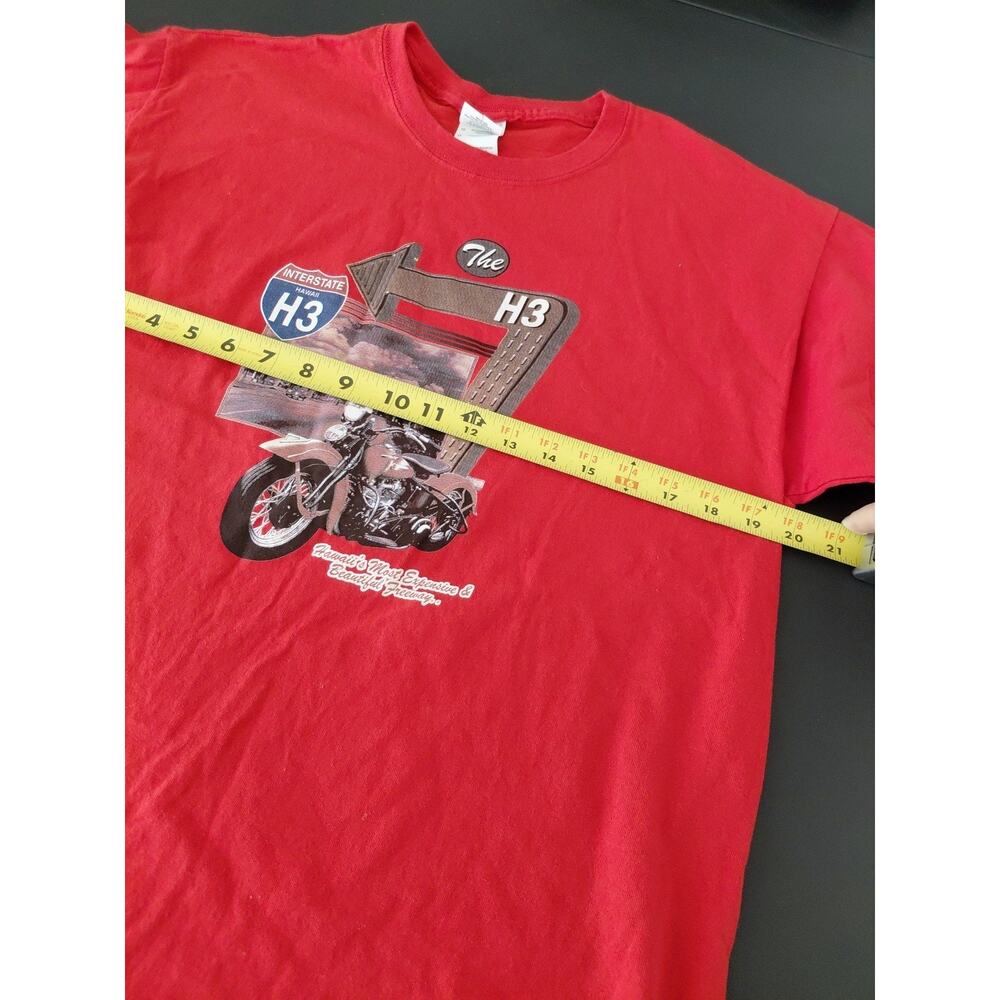 VTG Motorcycle T Shirt HAWAIIAN Intersate H3 Cruiser Bike Large USA Biker OOAK - Picture 8 of 10